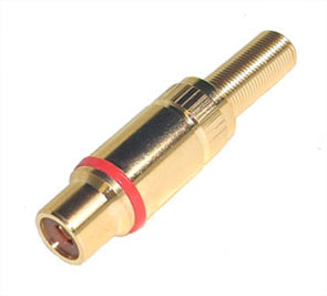 Socket Rca In Line Metal Gold Rd K29440 Red