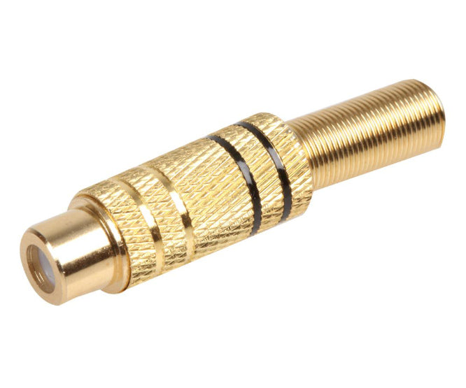 Socket Rca In Line Metal Gold Bk K29443 Bk (5/6mm)