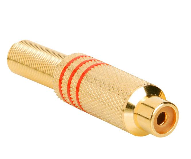 Socket Rca In Line Metal Gold Rd K29444 Red 6mm - Livestainable.co.za