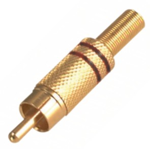 Plug Rca In Line Gold Metal Bk K29522 Bk 5 Mm