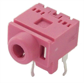 3.5mm Stereo Socket R/A Pink/Red Pcb Mount K3614 D Pk *A*