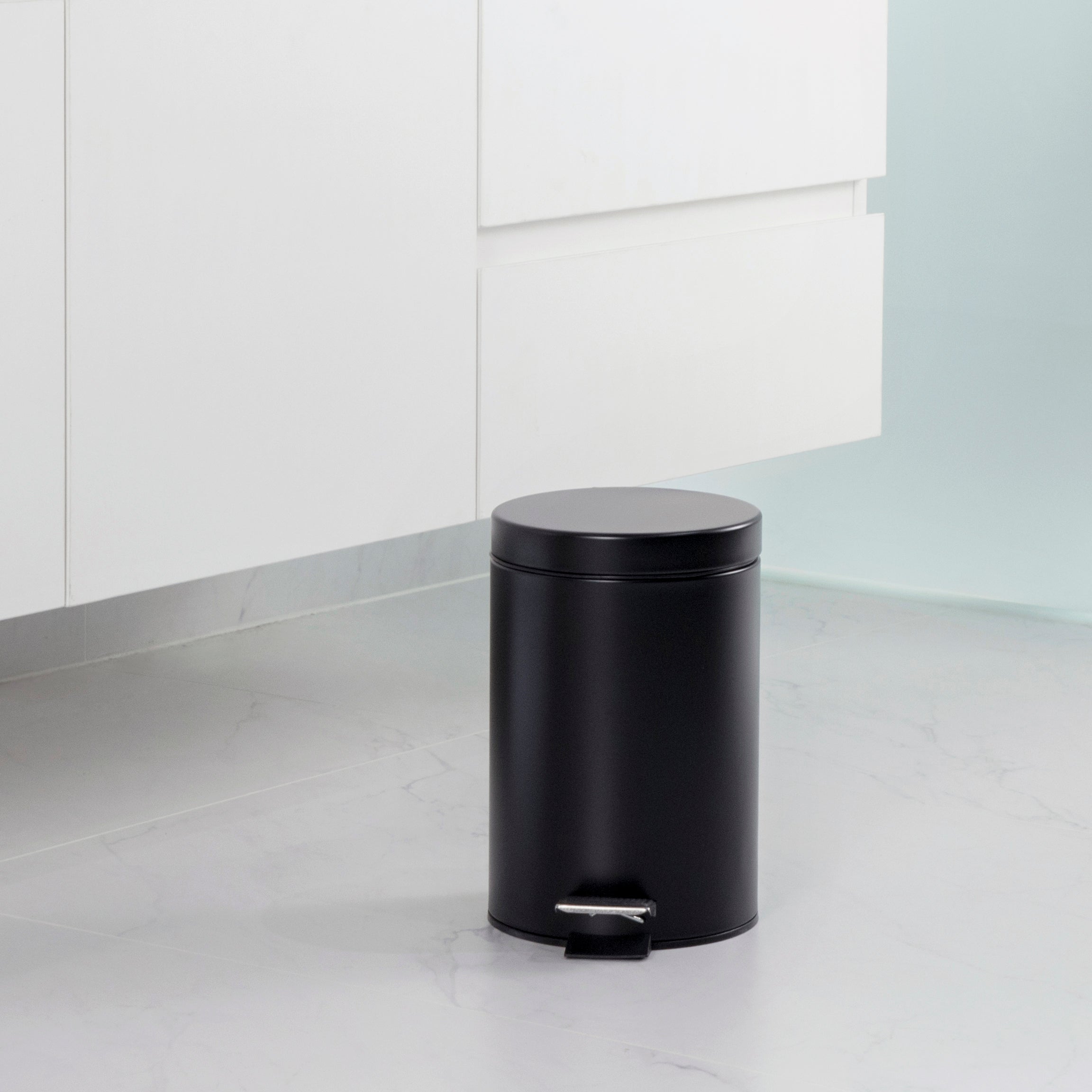 3 L Steel Pedal Bin | Round | Roma