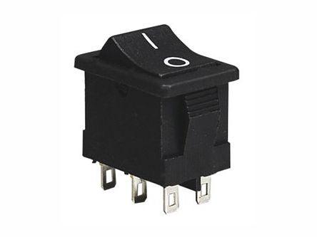 Rocker Switch Mini Dpdt 6 A Black P/Fit 13x19mm Kcd1 202 - Livestainable.co.za