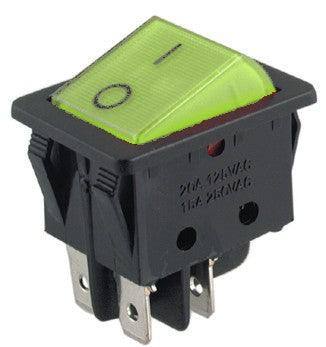 Rocker Switch Dpst Green Illuminated Kcd2 201 N C3 G B 220 - Livestainable.co.za