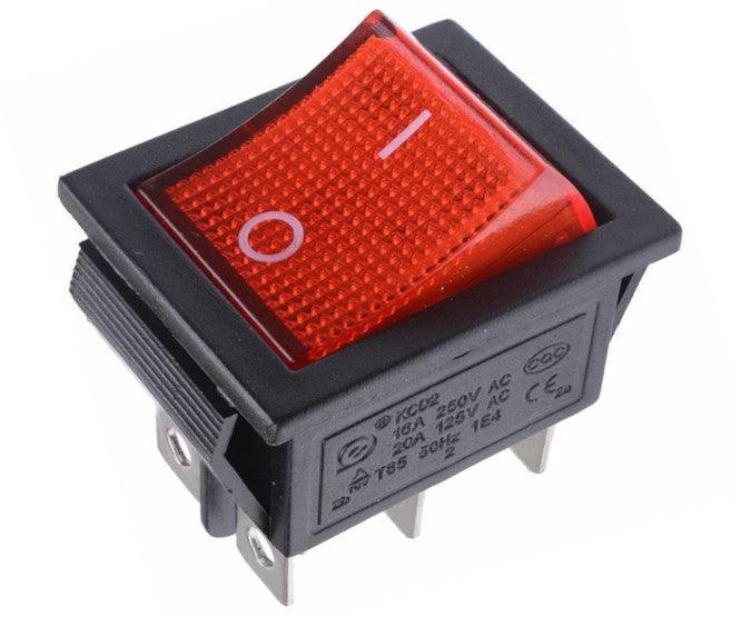 Rocker Switch Dpdt 32x25mm Red Illuminate 6 P Kcd2 2 202 N 220 V Rd - Livestainable.co.za