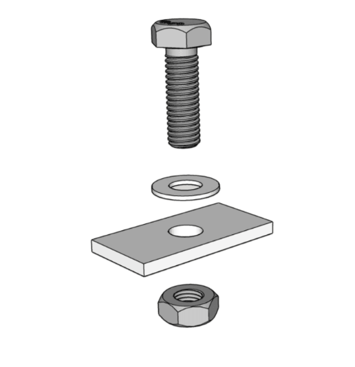 KD Solar threaded hex bolt for A-frame + metal roof bracket combo (pack of 2) - Livestainable.co.za