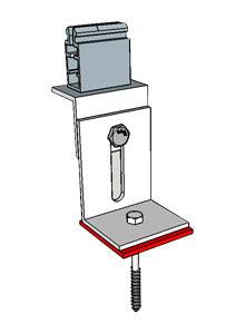 KD Solar adjustable penetrating slate/harvey tile roof mounting bracket with push-clip for long rail - Livestainable.co.za