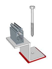 KD Solar penetrating slate/harvey tile roof mounting bracket with push-clip for long rail solutions. - Livestainable.co.za