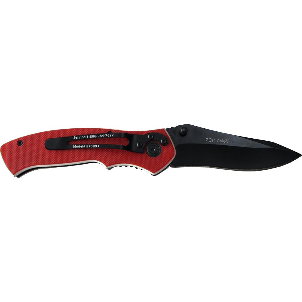 Knife Foldable Utility Red With G10 Material Handle And Belt Clip - Livestainable.co.za