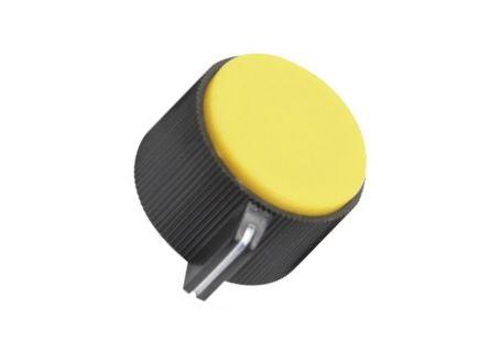 Knob Black Plastic With Yellow Top 19mm Kn113 B Yl - Livestainable.co.za