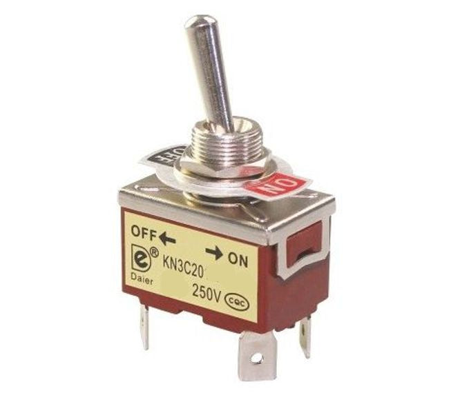Large Toggle Switch Dpst On Off 15 A 250 V Lug Terminals Debulk Kn3 C 201 Ap