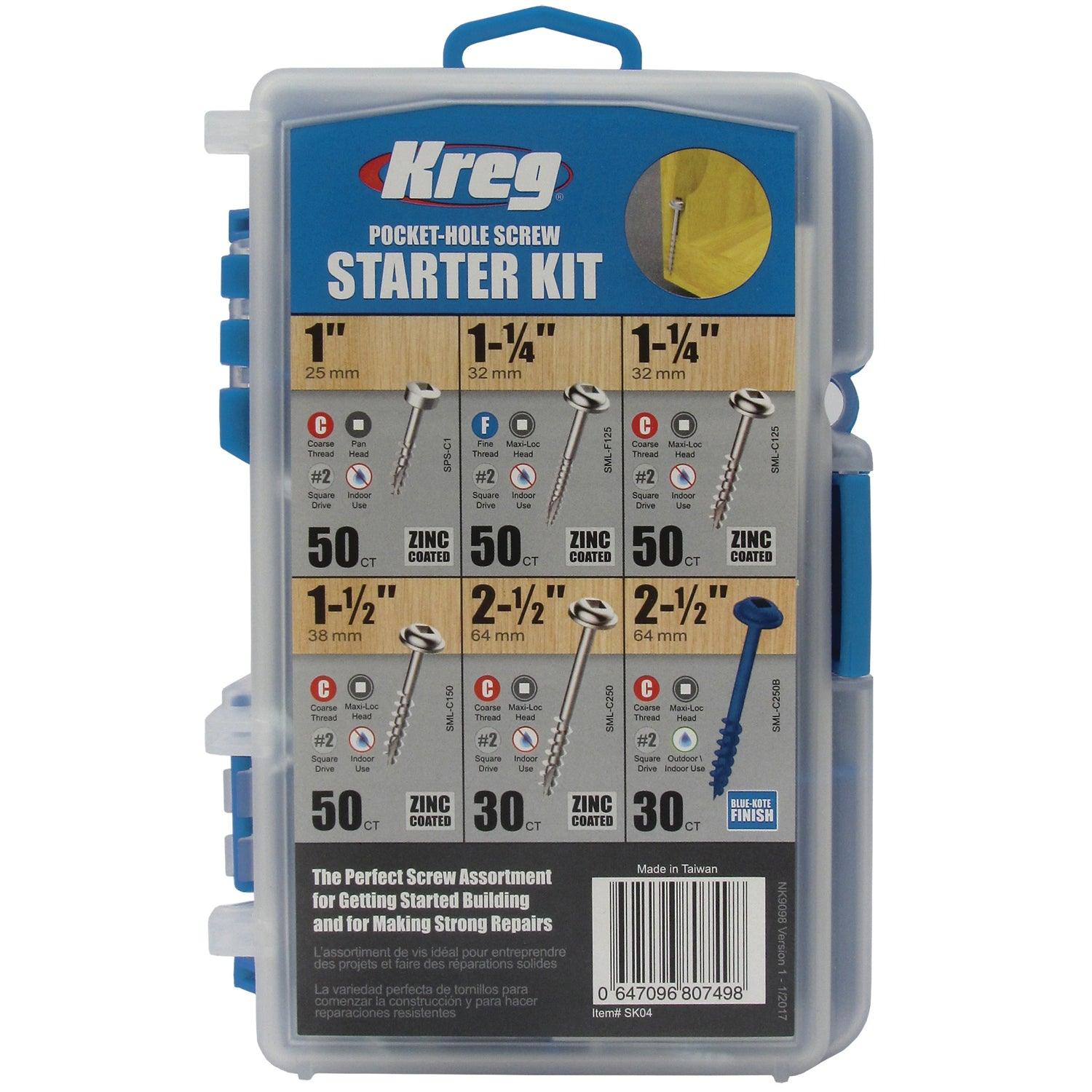 Kreg Pocket Hole Screw Starter Kit 260 Pce - Livestainable.co.za