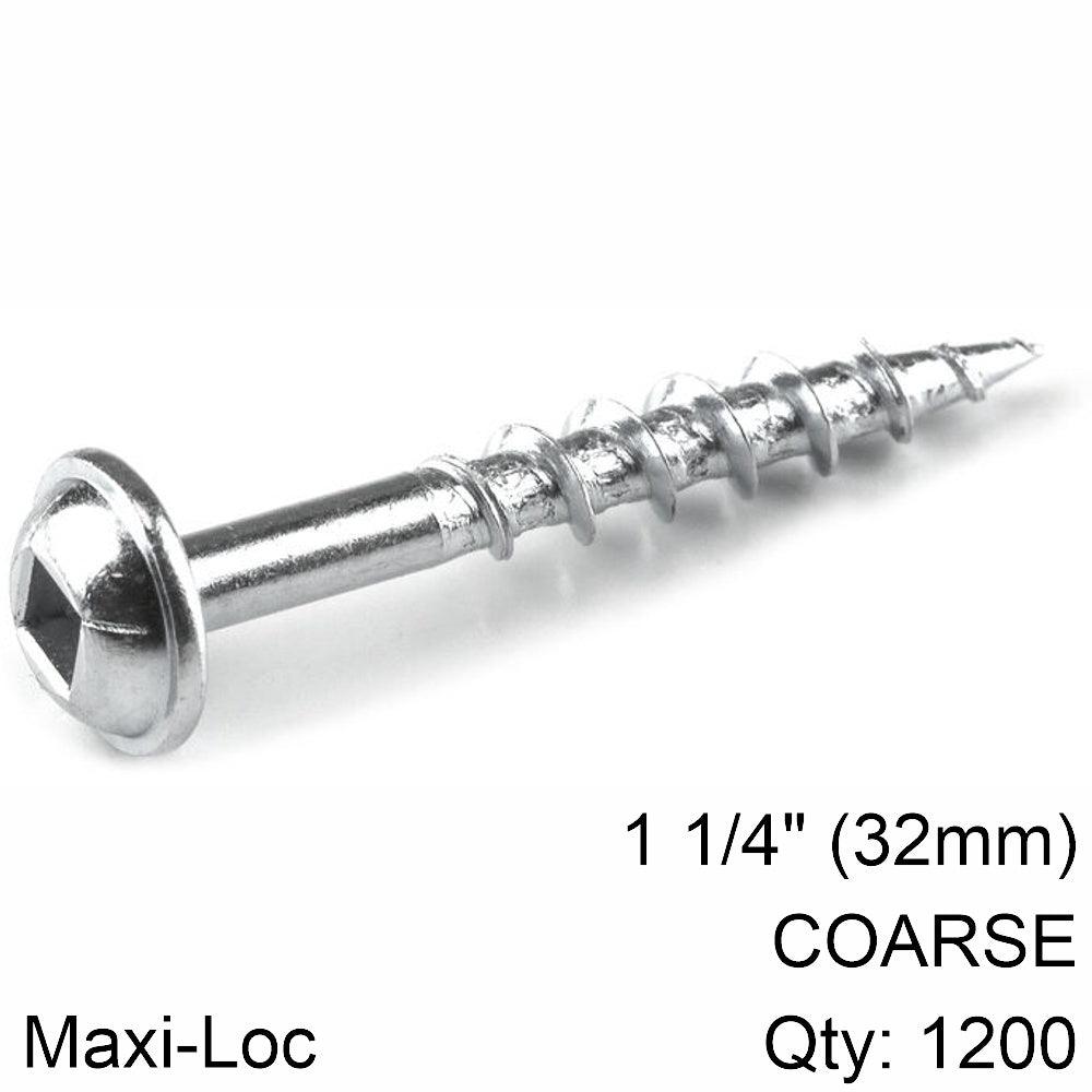 Kreg Zinc Pocket Hole Screws 32 Mm 1.25' #8 Coarse Thread Mx Loc 1200 Ct - Livestainable.co.za