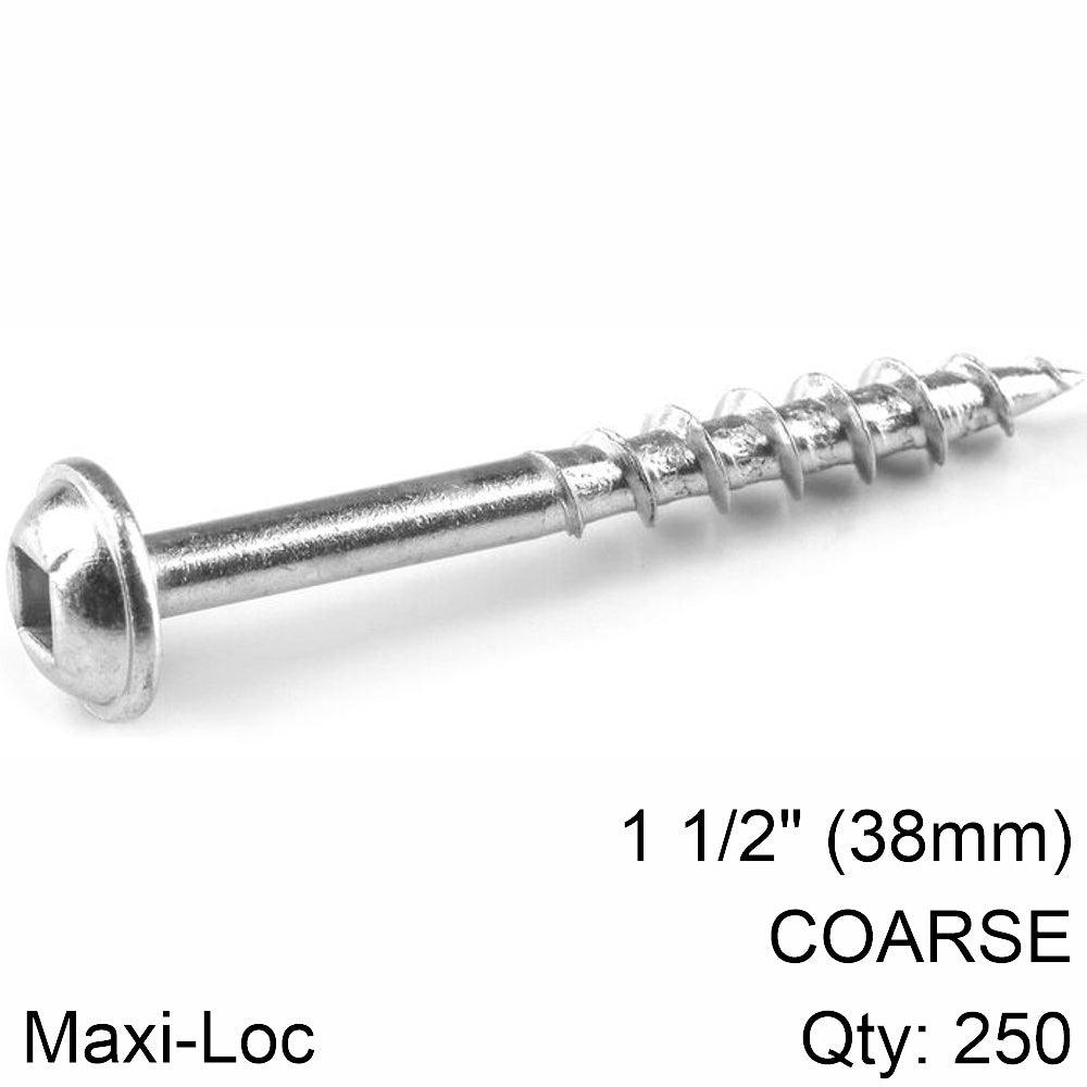 Kreg Zinc Pocket Hole Screws 38 Mm 1.50' #8 Coarse Thread Mx Loc 250 Ct - Livestainable.co.za