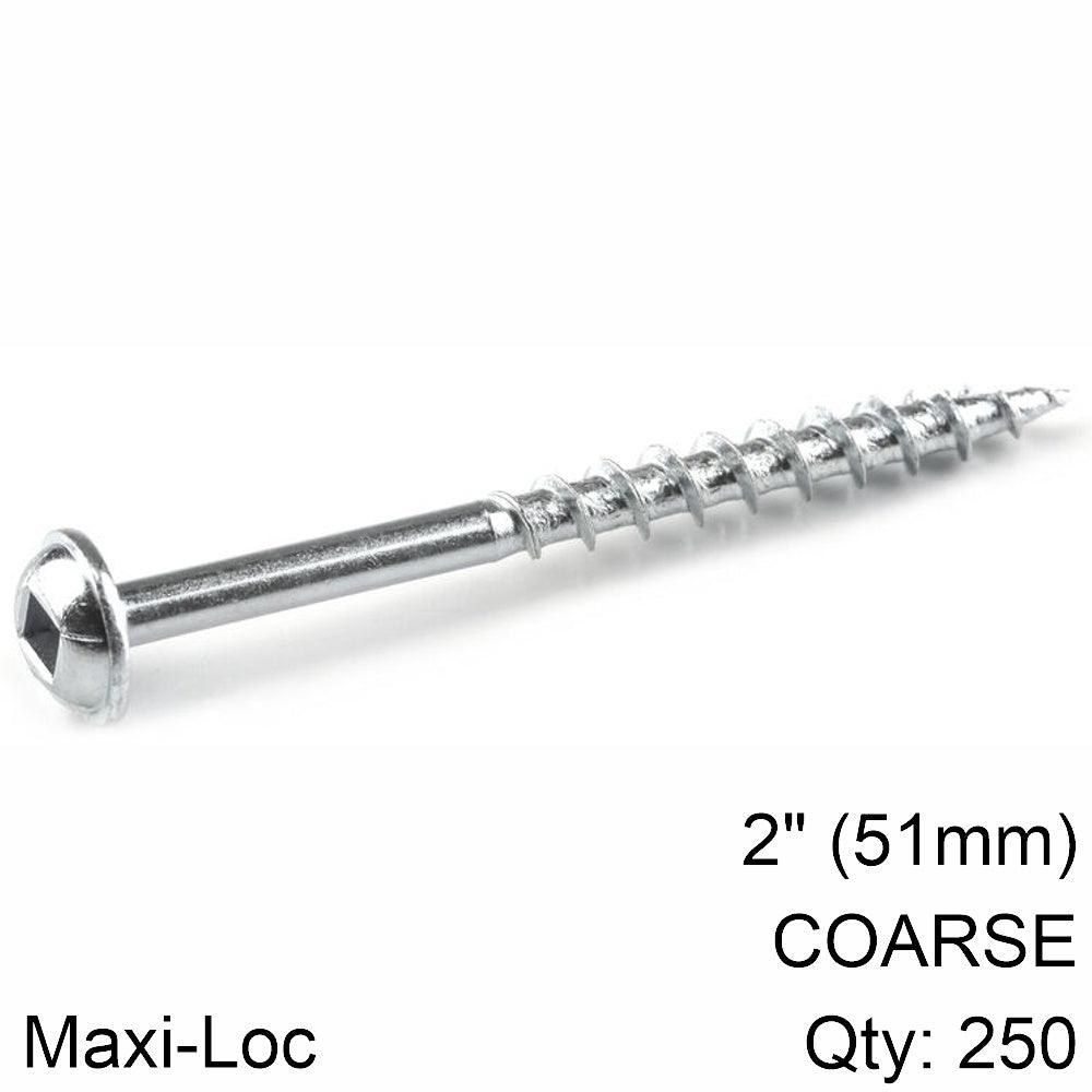 Kreg Zinc Pocket Hole Screws 51 Mm 2.00' #8 Coarse Thread Mx Loc 250 Ct - Livestainable.co.za