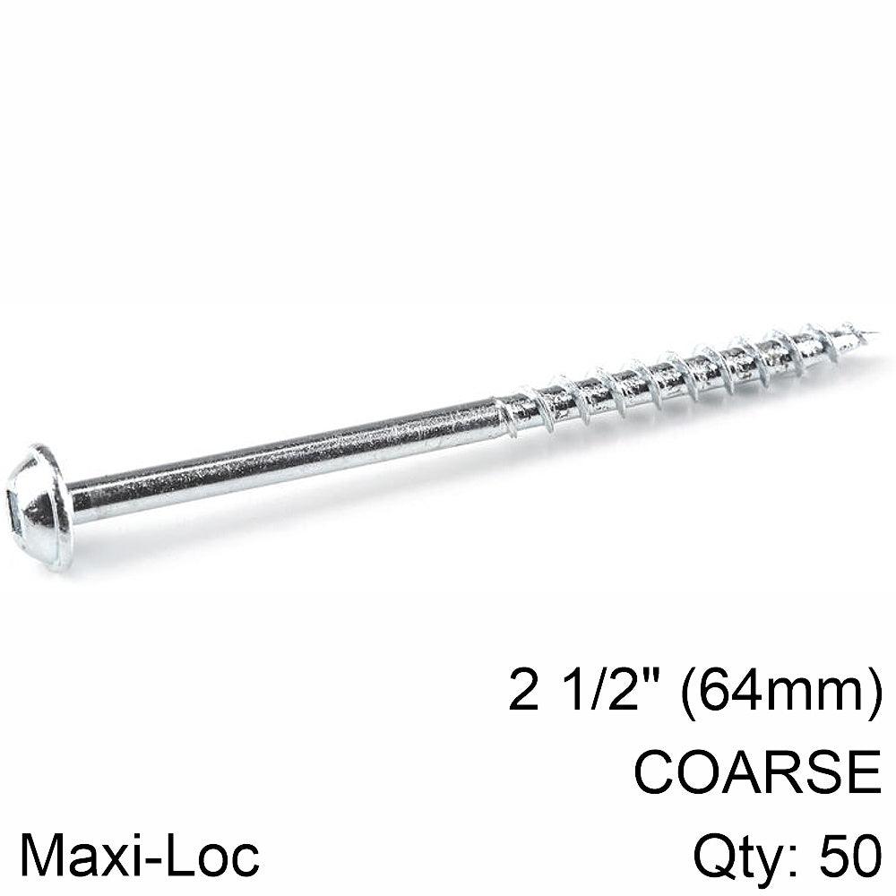 Kreg Zinc Pocket Hole Screws 64 Mm 2.50' #8 Coarse Thread Mx Loc 50 Ct - Livestainable.co.za