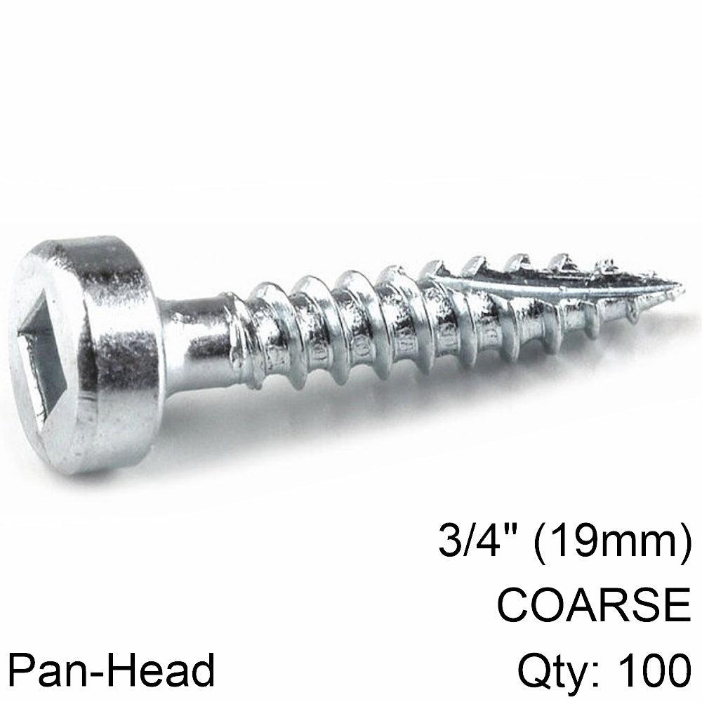 Kreg Zinc Pocket Hole Screws 19 Mm 0.75' #6 Fine Thread Pan Head 100 Ct - Livestainable.co.za