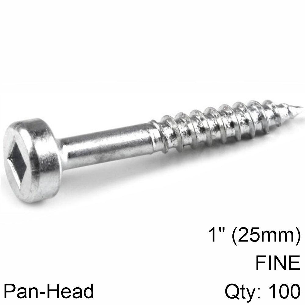 Kreg Zinc Pocket Hole Screws 25 Mm 1.00' #6 Fine Thread Pan Head 100 Ct - Livestainable.co.za