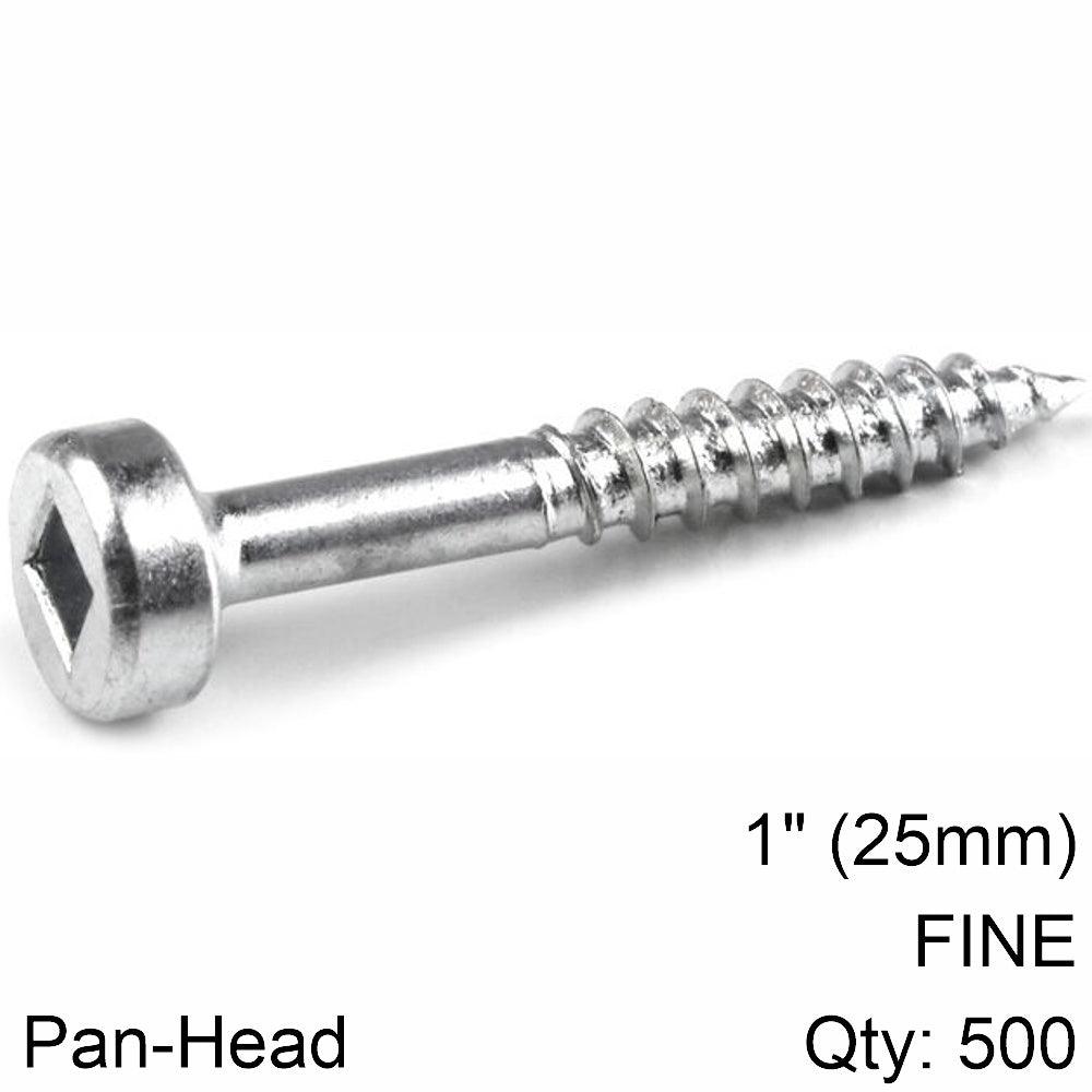 Kreg Zinc Pocket Hole Screws 25 Mm 1.00' #6 Fine Thread Pan Head 500 Ct - Livestainable.co.za