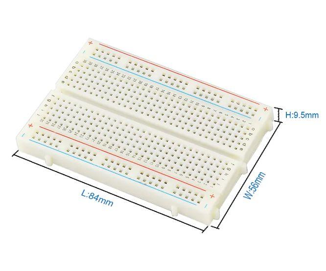 400 Holes Mini Breadboard 84x56x9.5mm Ks0331 *Dbk* - Livestainable.co.za