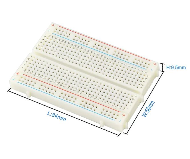 400 Holes Mini Breadboard 84x56x9.5mm Ks0331 *Dbk*