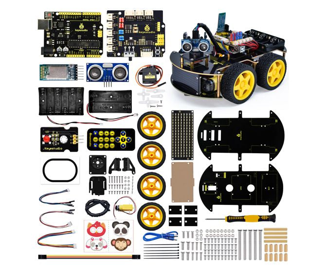 4 Wd Robot Car Kit For Arduino Ide With Un0 Board Ks0559