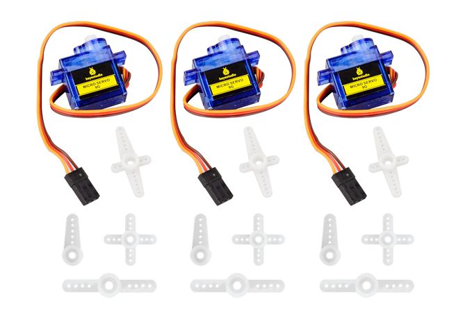 3 Pcs Mini Sg90 9 G 90 Deg Servo Motor Blue Ks0326