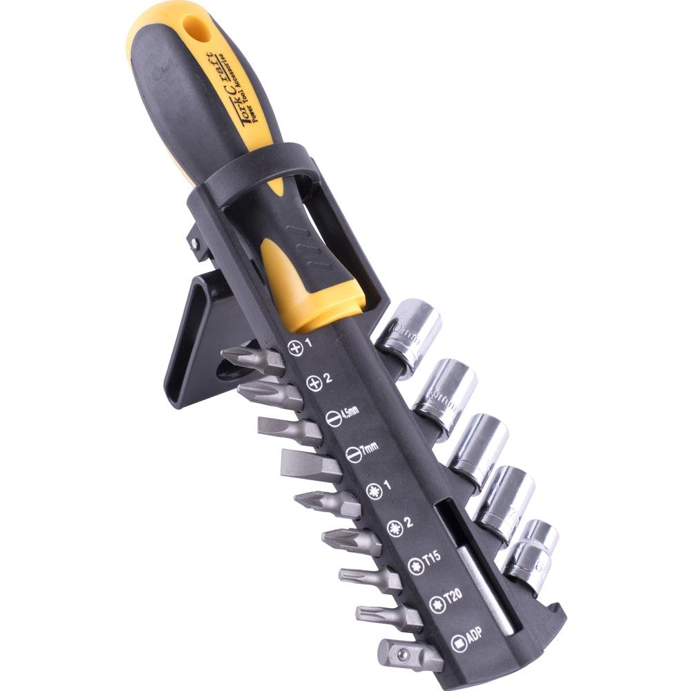 15 Pc Screwdriver Set With Bits Sockets And Belt Clip - Livestainable.co.za