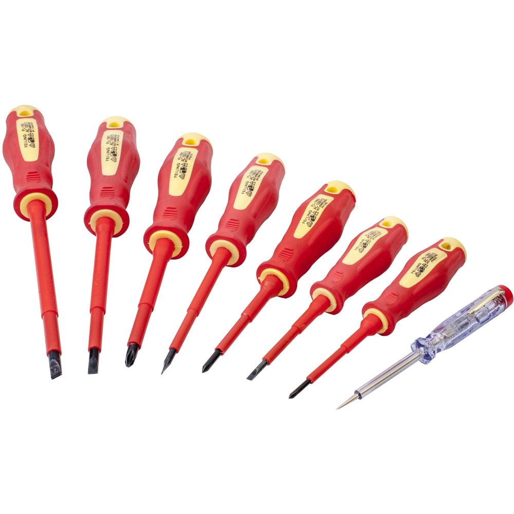 8 Pc Screwdriver & Tester Set Electricians Insulated Vde - Livestainable.co.za