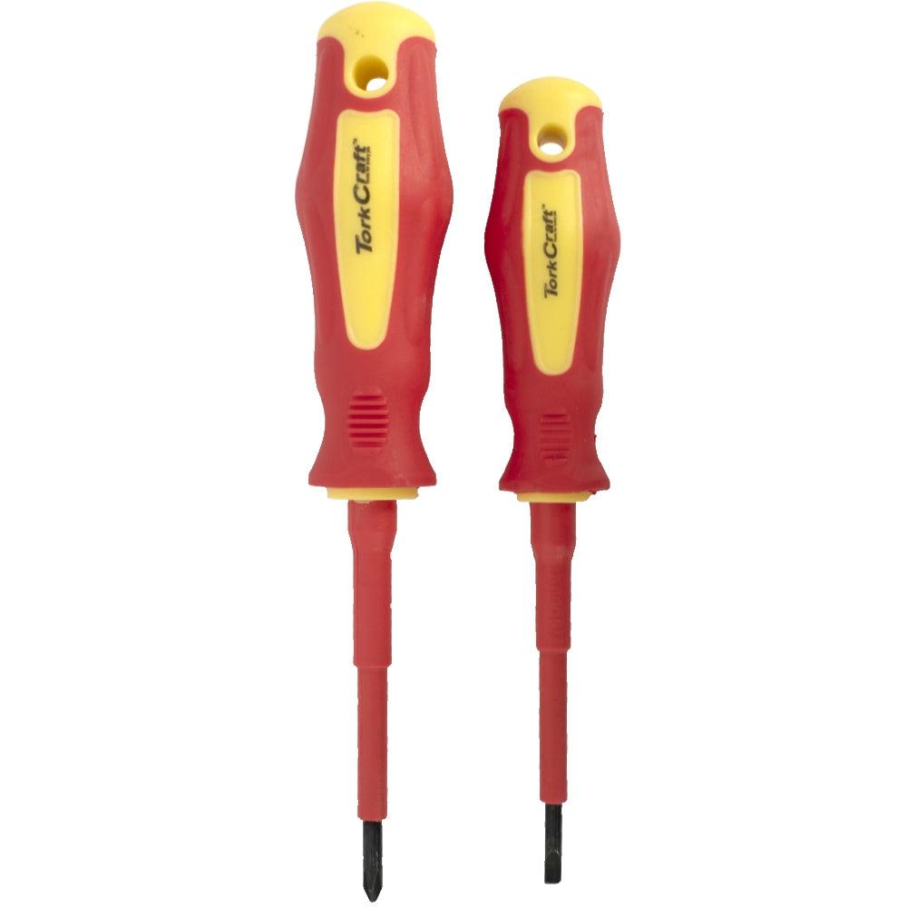 2 Pc Screwdriver Insulated Vde 3.5 X75 Mm Slotted & Ph1 X80 Mm - Livestainable.co.za