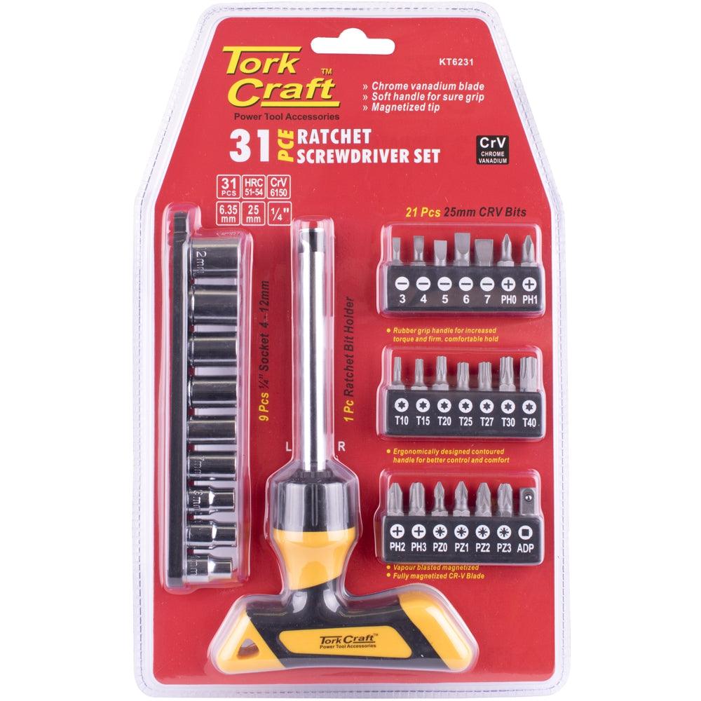 31 Pc Screwdriver Ratchet T Handle Bit Set - Livestainable.co.za