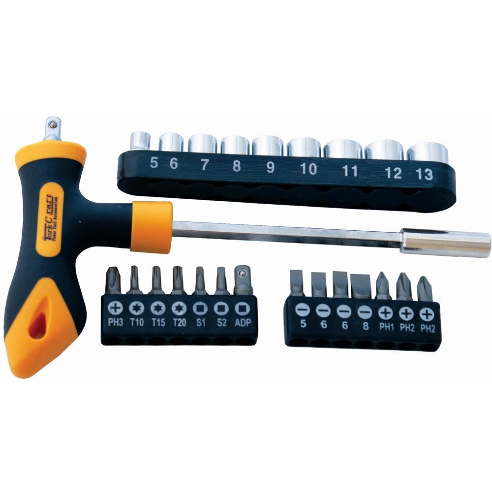 Screwdriver Bit & Socket Set 24 Pc T Bar - Livestainable.co.za