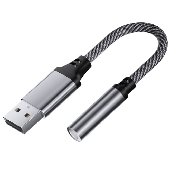 Usb 2.0 Plug 3.5mm Audio Socket Grey Kx303