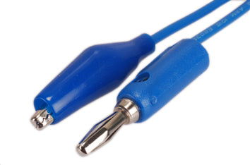 Banana Plug To Croc Small Clip Blue Lead 92 Cm L4139 X1 Blue