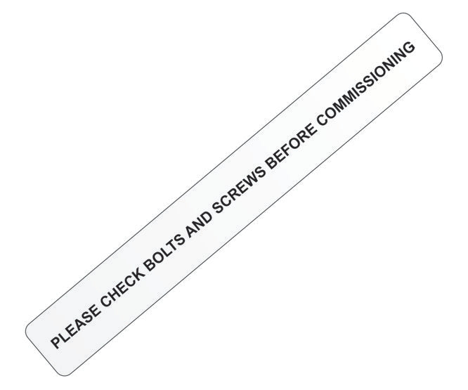 Label "Check Bolt And Screws 156 X 20 Mm Lbl Chk Bolt 1