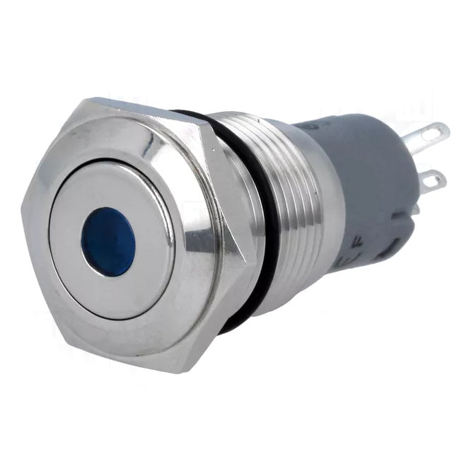 Illuminated Latch Push Button Blue 16 Mm Dpdt 12 V Las2 16 F 22 Dl/S 12 V