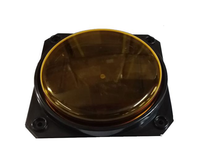 Led Fixture Bk W/Amber Lens 150x150x15mm Lbbl Base Bk Am Len