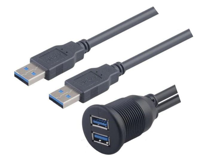 Dual P/M Usb3.0 Socket To Dual Usb Plugs 1 M Long Lbsc 2