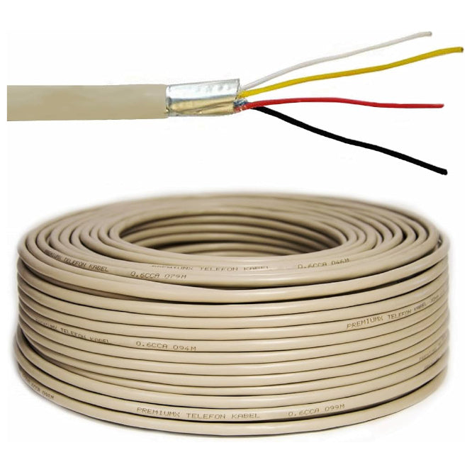 Round Flex Telephone Cable 4 C Od=3.4mm Ivory 305m/Roll Lc3 Ut26 Ivp 4