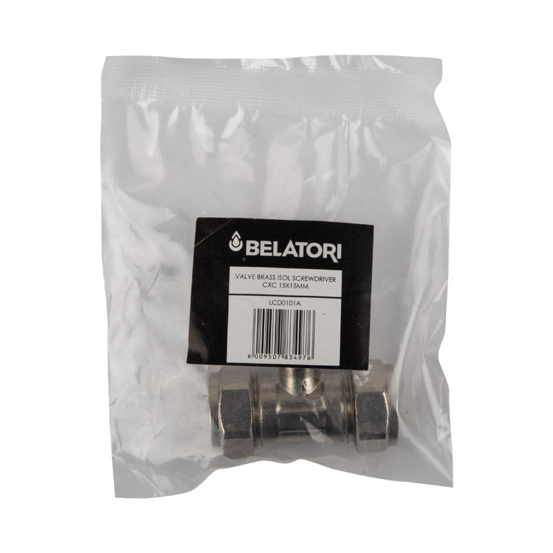 Valve Brass Isol Screwdriver Cxc 15 X15 Mm