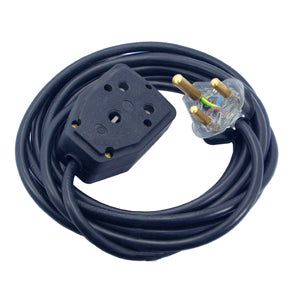 Mains Extension Lead / Cord Black 16 A 5 M Lead Ext Sa Janus 5 M