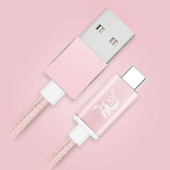 Usb A To Usb C Braided Cable / Lead 1 M Pink 170505