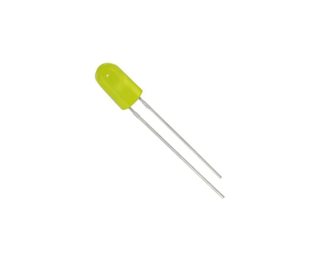 Led 5mm Yellow Diffused Rnd 600mcd 120 Deg Flangeless 190689 *Dbk*