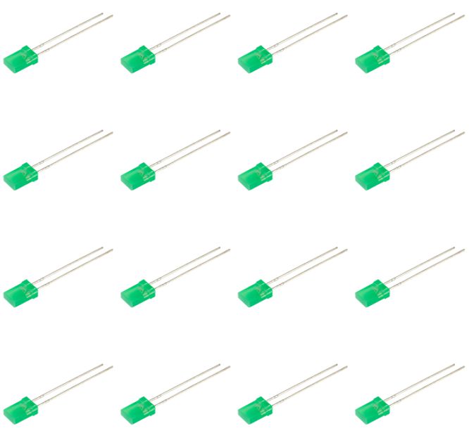 Led Rect Grn 2x5mm 20m A 120 Deg 1000/Bag Slb 25 Pgd3 F