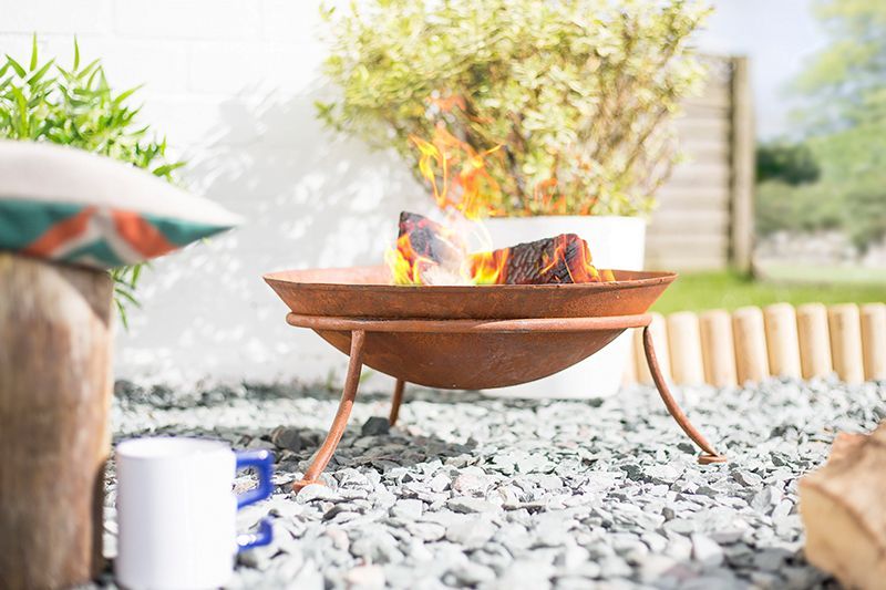 La Hacienda Kutu Oxidised Firepit L 47 Cm X W 47 Cm X H 21 Cm