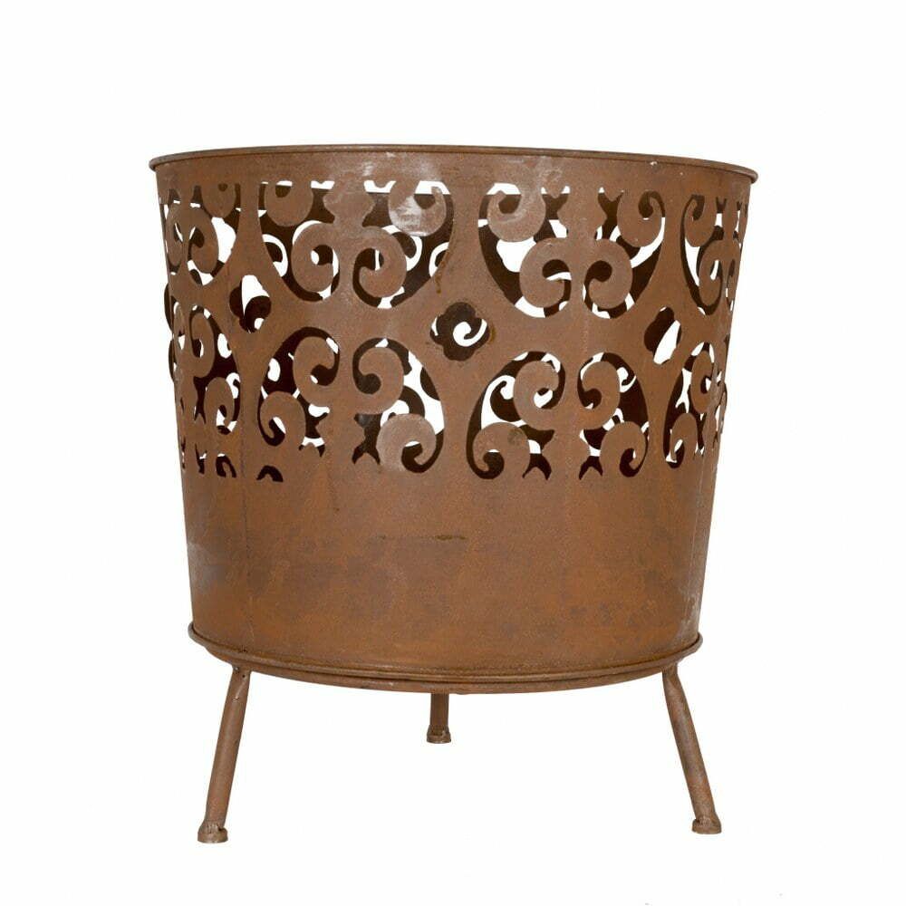 La Hacienda Cesta Oxidised Firebasket 
L 46 Cm X W 46 Cm X H 49 Cm
