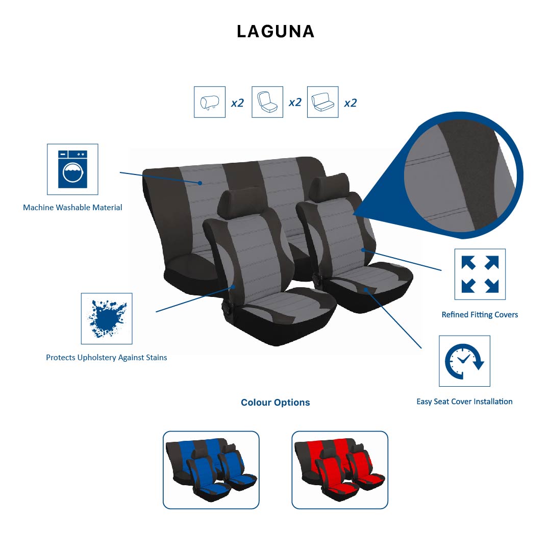 Laguna 6 Pc Car Seat Cover Set