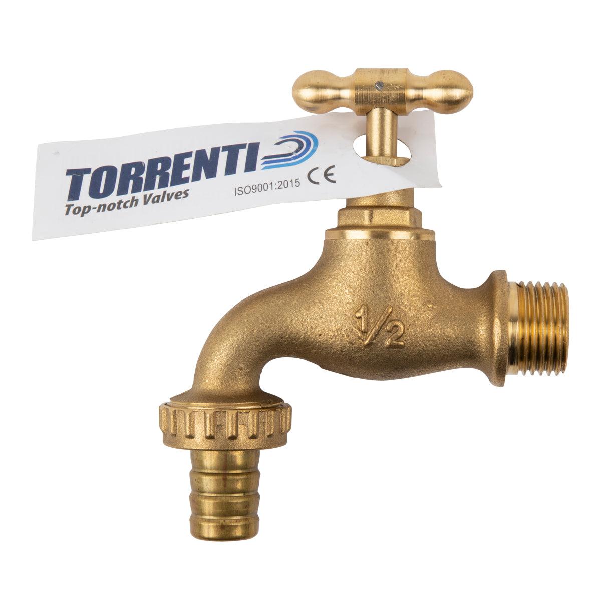 Torrenti Bibcock Tap Brass Std 15 Mm X 1/2 Inch - Livestainable.co.za