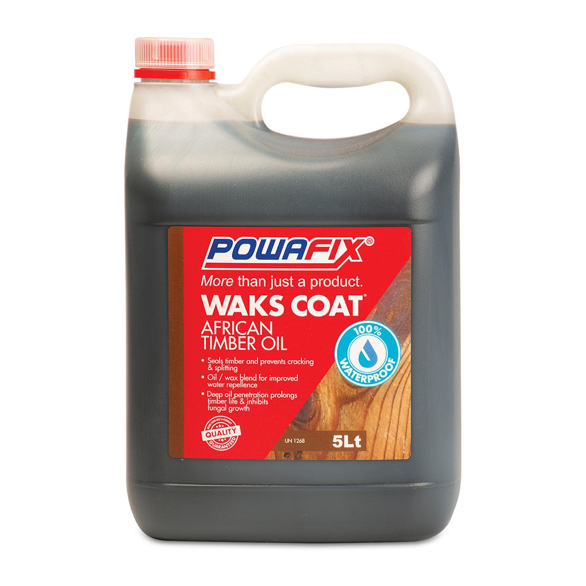 Powafix Waks Coat African Timber Oil 5 L - Livestainable.co.za