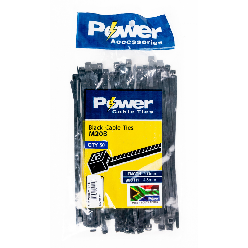 Power Cable Ties 200mm X 4.8mm Pk 50